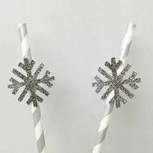 На заказ блестящая Снежинка на бумажных соломках. Свадьба День рождения помолвка зимнее украшение напитки чай вечерние сувениры