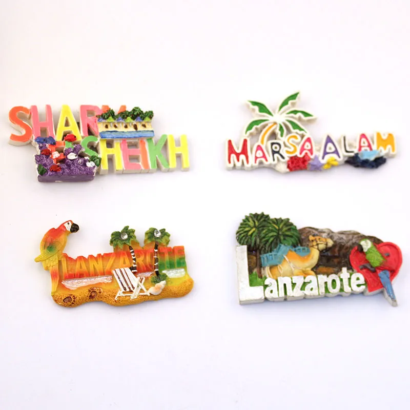 

Resin 3D Fridge Magnet Sharm El Sheikh Lanzarote Marsa Alam Handmade Souvenir