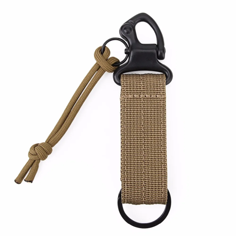 1pcs Nylon Outdoor Molle Clip Belt Key Chain Ring Hook Keychain Strap Carabiner Buckle Belt