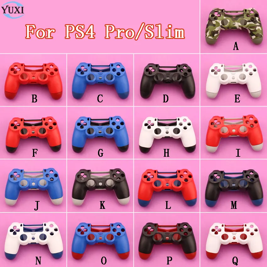

YuXi Front / Upper + back Under Shell Housing Cover Case for Sony PS4 Pro Slim JDM-040 4.0 Version Controller Replacement