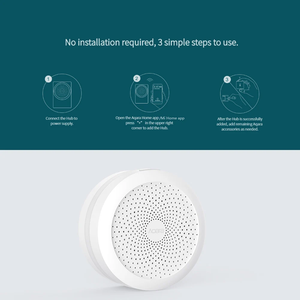 

hot pop Aqara Smart APP Control Hub with RGB LED Night Light for Apple Homekit