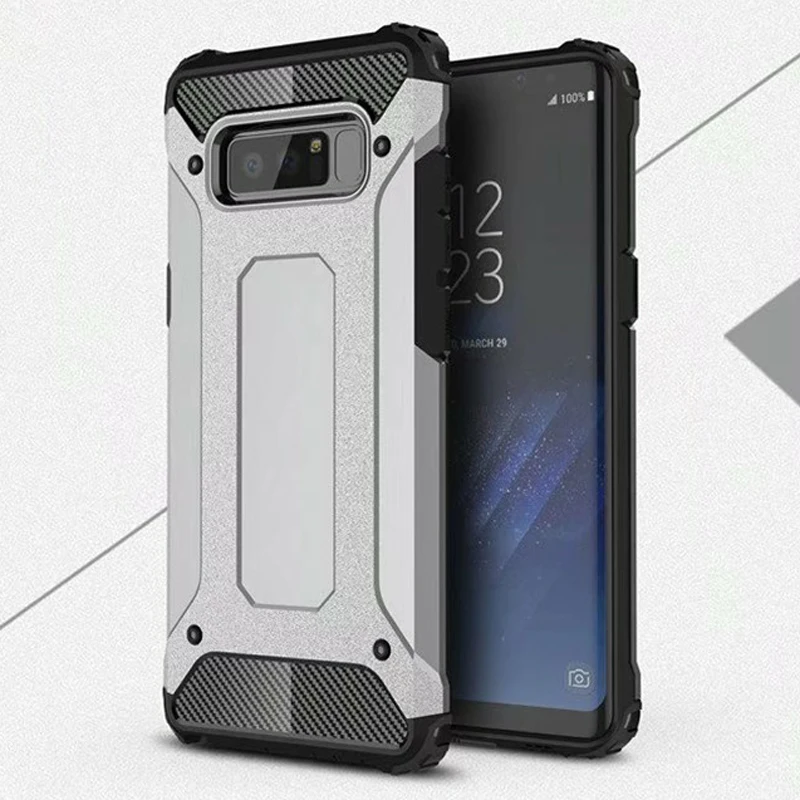 

Soft Silicon + PC Hard Armor Anti-knock Back Cover Case For Samsung Galaxy Note 8 Cases