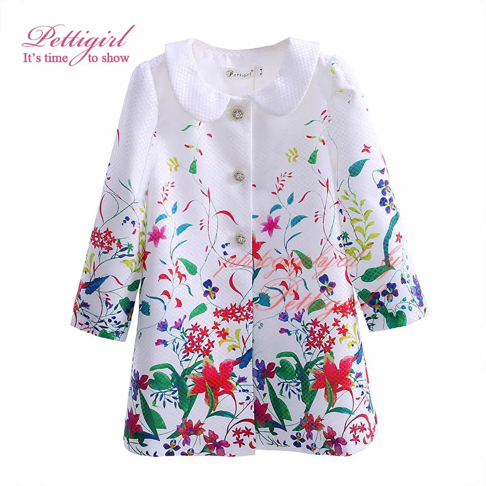 Pettigirl/ весенние пальто для девочек; новая стильная Осенняя верхняя одежда с принтом; Детское пальто для маленьких девочек; DMOC81208-6L куртка для девочек