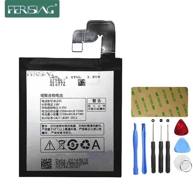 

FERISING Original Battery BL231 For Lenovo Vibe X2 S90 S90U X2-TO X2-CU Battery 2300mAh Replacement Phone Batteries Repair Tools