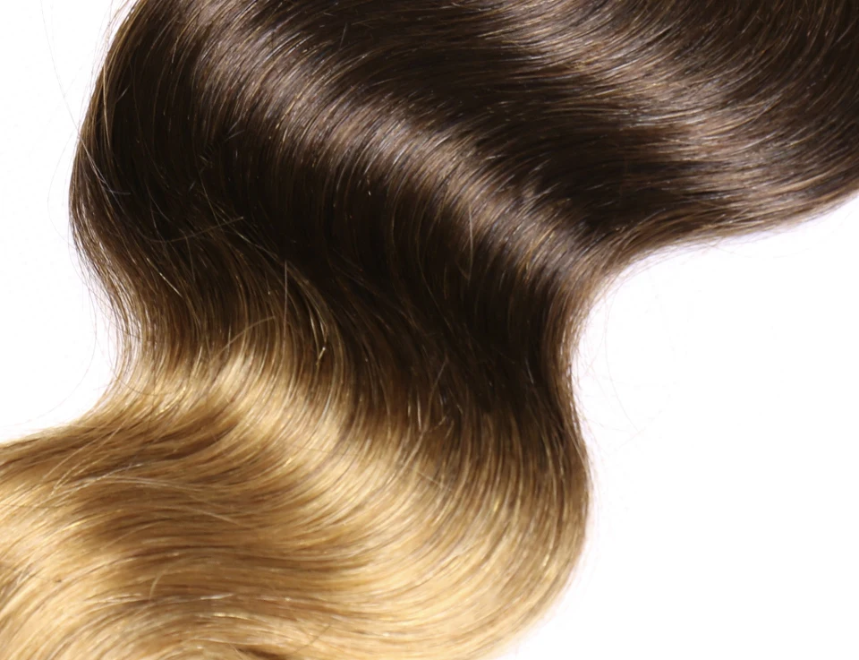 Chloe бразильские волнистые волосы пучки 1b/4/27 эффектом деграде(переход от темного к блондин человеческие волосы 3 пучки три тона 10 ''-26'' не Волосы remy волос для наращивания