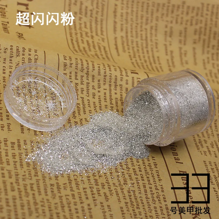 10g/box 1mm Hexagon Nail Glitter Dust Fine Mix 3D Nail Sequins Acrylic Glitter Powder Large Art Tips Decoration 10ML