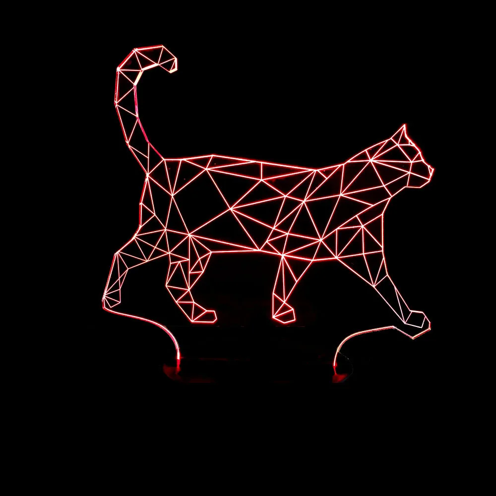 Портативная 3D Светодиодная ночнушка 7 цветов меняющая удачу настольная лампа