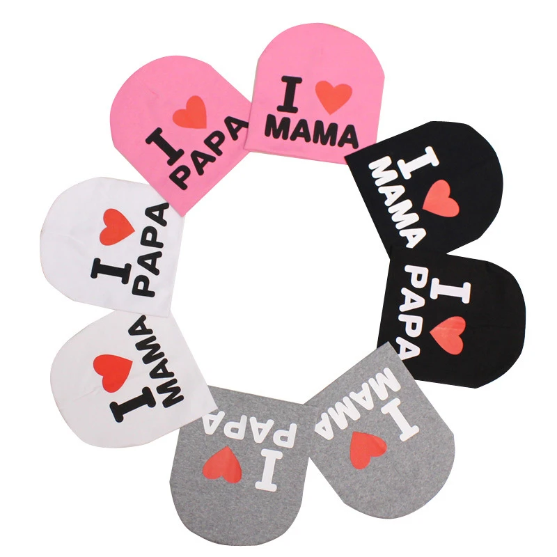 

Baby Toys 0-12 Months I love Mama/Papa baby Party Toys Hat Beanie Photography Props Toys For Kids Knitted Toys For Children