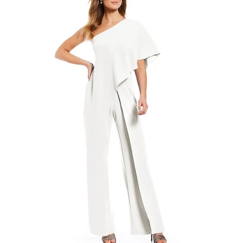 

2019 Women One Shoulder Jumpsuit Casual Solid Playsuit Elegant Evening Party Overalls