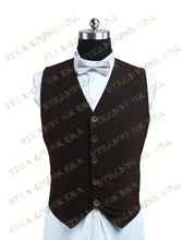 Halloween Costume Unique Coffee Tweed Single Breasted Victorian Steampunk Waistcoat