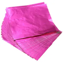 100pcs Square Sweets Candy Chocolate Lolly Paper Aluminum Foil Wrappers Pink