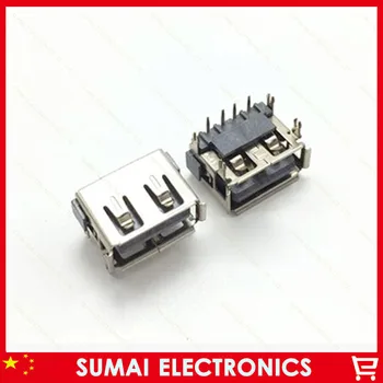 

Free shipping 300pcs USB Socket A type Female Jack short type 10.0 H6.3 USB Port