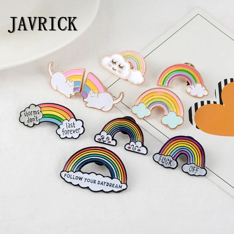 

JAVRICK Rainbow Brooch Colorful Enamel Pins Jewelry Women Men Gifts Badge Decoration