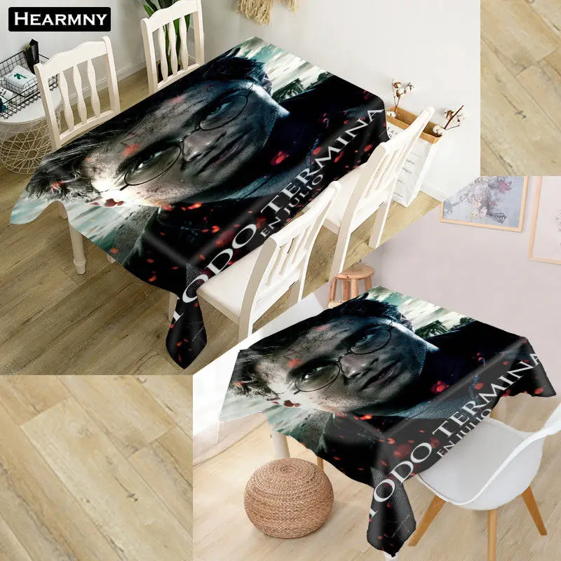 HEARMNY هاري بوتر سماط 3D أكسفورد النسيج مربع/مستطيلة الغبار واقية غطاء الطاولة ل حزب ديكور المنزل التلفزيون يغطي