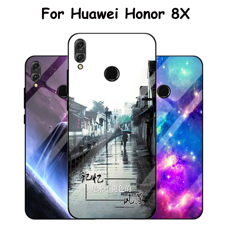 Чехол 6 5 дюйма для Huawei Honor 8X чехол со звездным небом из закаленного стекла