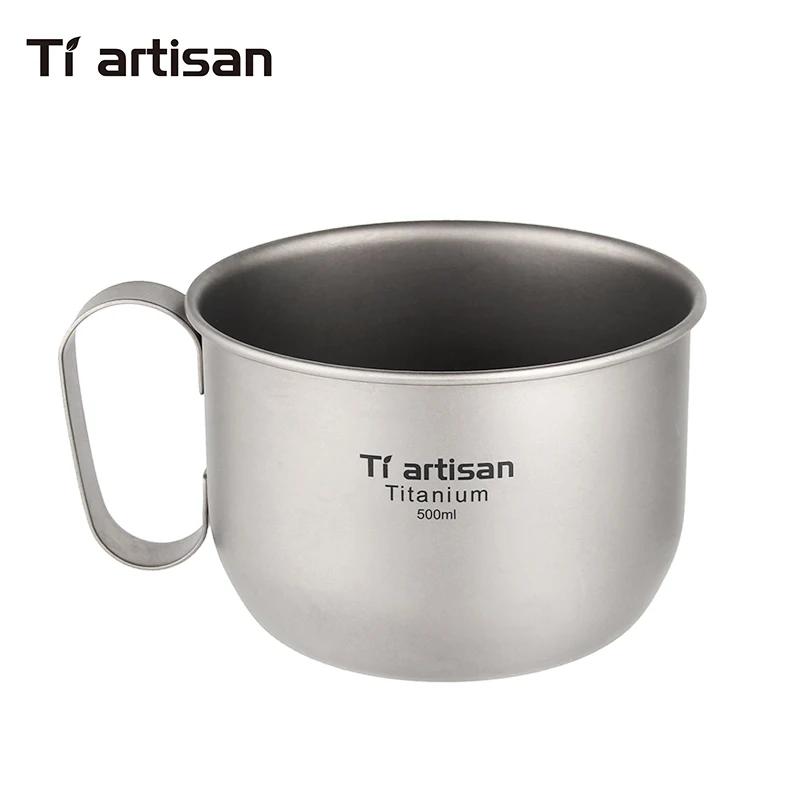 Кофейная кружка Tiartisan из чистого титана 500 мл титановая чашка для молока кухонная