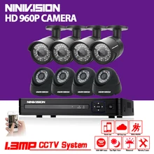 NINIVISION 8CH AHD HD CCTV System 1.3MP CCTV Camera DVR Kit 960P 1080P HDMI Security Camera System Remote View seguranca em casa