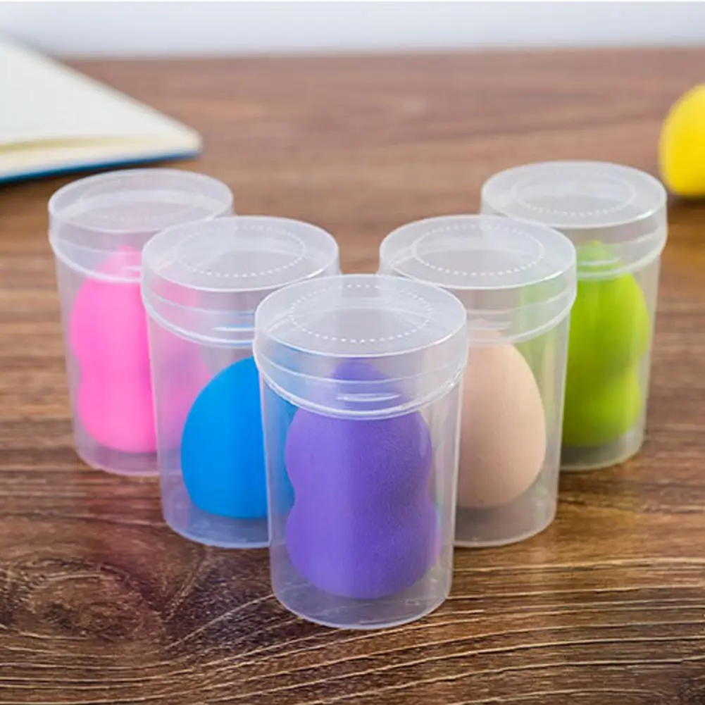 

HOT SALE! Round Plastic Box Case Gourd Shape Powder Puff Sponge Storage Empty Container Storage Boxes & Bins