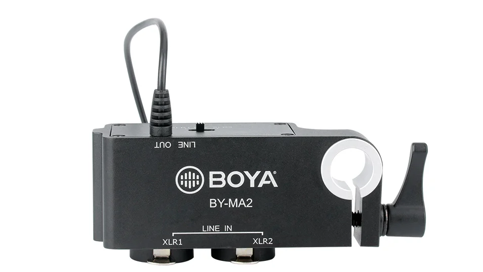 Boya BY-MA2 двухканальный микшер для записи аудио XLR Jack 6,5 мм до 3,5 мм Беспроводная микрофонная система для DSLR камеры Canon Nikon sony