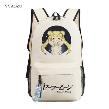

Harajuku Sailor Moon Canvas Backpack Luna Cat Cute Large Laptop Schoolbag Female College Student Travel School Bag