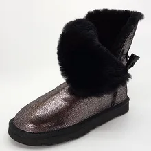Freies verschiffen klassische wasserdicht echten leders schneeschuhe winterschuhe für frauen