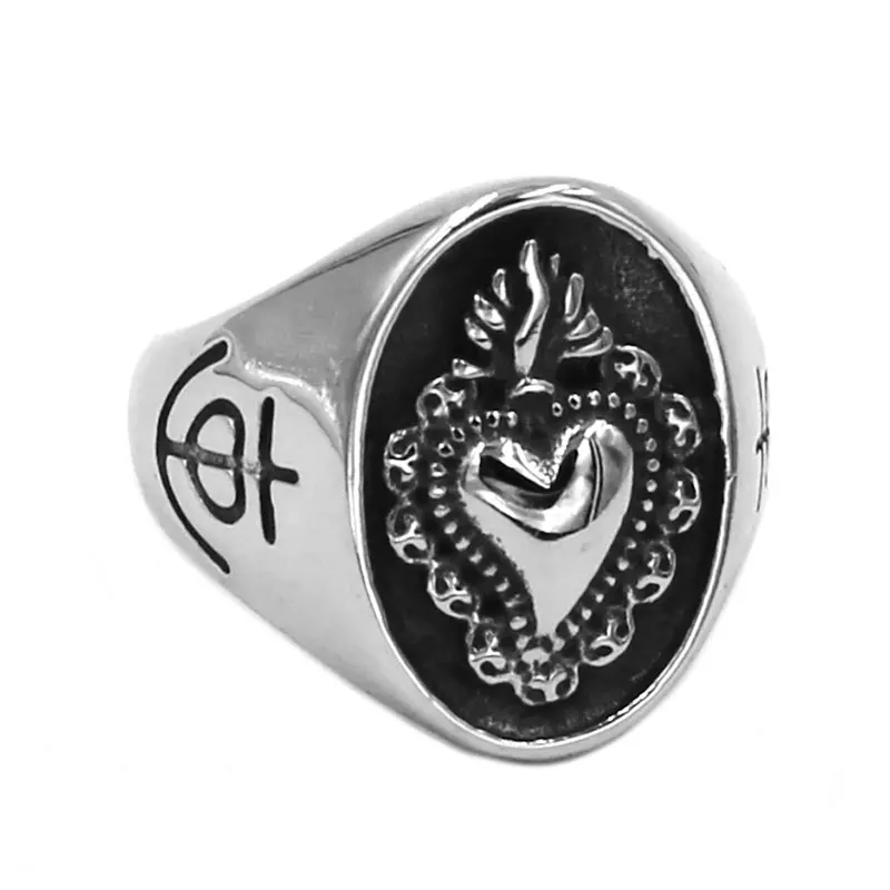 Fashion Crown Heart Ring Stainless Steel Jewelry Celtic Knot Motor Biker Symbol Wedding Ring for Women Girls Wholesale SWR0773A