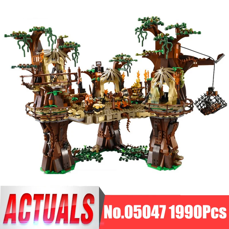 

Lepin Star Wars Figure 05047 1990Pcs Ewok Village Model Building Kit Blocks Bricks Educational Toy For Children Compatible 10236