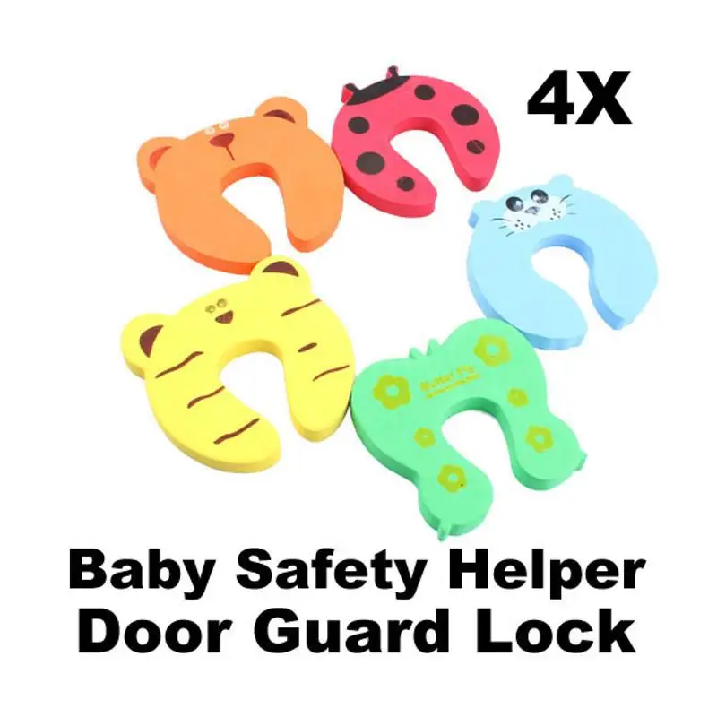 

4pcs Safe Home for Children Protection Finger Pinch Guard Cartoon Foam Safety Locks Baby Door Kids EDC Tool