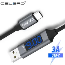 Cabo usb tipo c, cabo de carregamento com voltagem e corrente para samsung a8 a9 2018 a8s s10 huawei cabo usbc