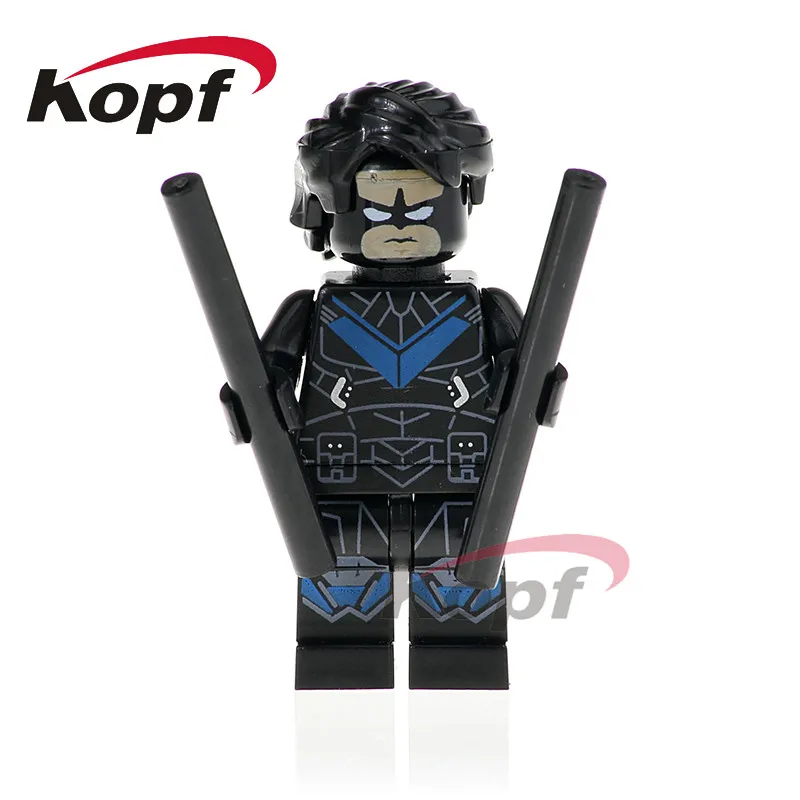 Один продажа Super Heroes Nightwing Racing Бэтмен Пингвин Робин куклы коллекции кирпичей строительные блоки Детский подарок игрушки PG319