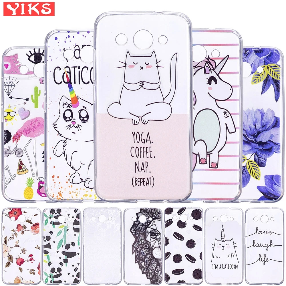 

Cute Cartoon Soft TPU Case For Coque Huawei Y3 2017 5.0" Colorful Print For Funda Huawei Y3 2017 Dual Slim Transparent Capa Bag