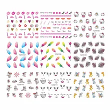 YZWLE 1 лист на выбор перо мультфильм дизайн красота мульти шаблон Искусство Наклейка на ногти водная переводная наклейка