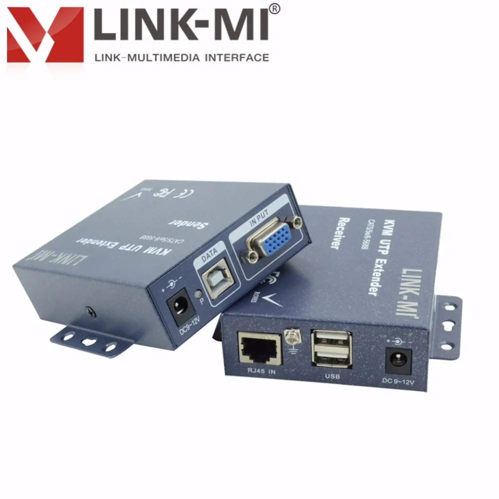 LINK-MI LM-K101TRU 100 м KVM удлинитель передатчик приёмник через один Cat5e/6 USB клавиатура/мышь Видео порты на компьютере 1080 P