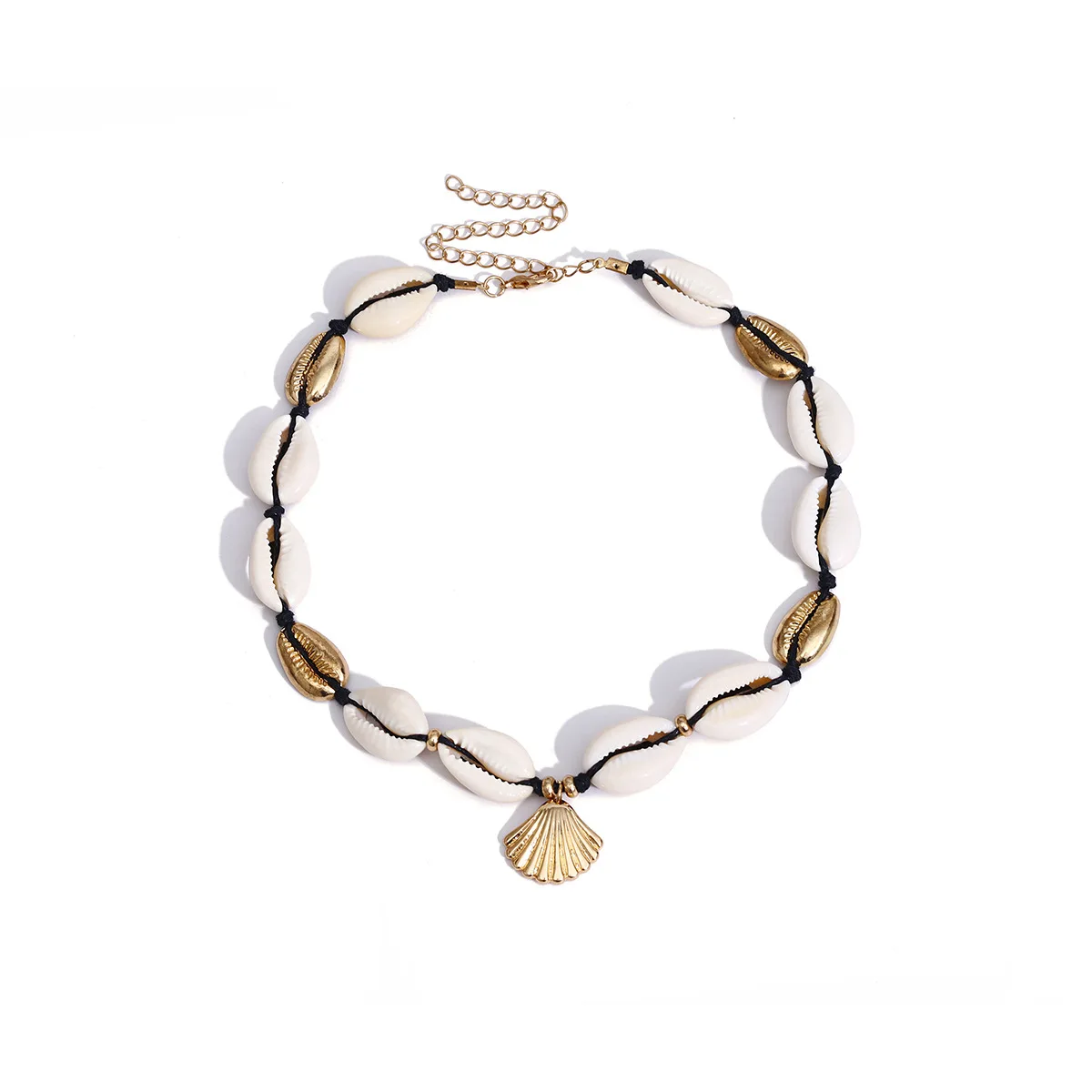 

Puka Natural Shell gold cowrie Shell necklace women best friend cowry seashell necklace bijoux collier femme bohemian jewellry