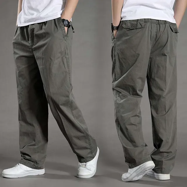 Big Size Casual Men Joggers Pants Straight Loose Wide Cargo Pants ...