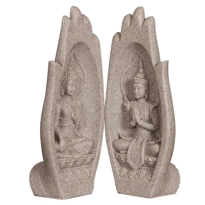 

Small Buddha Statue India Yoga Mandala Hand Tathagata Monk Figurine Sculpture Southeast Asian Style Zen Gift Ornament Home Decor