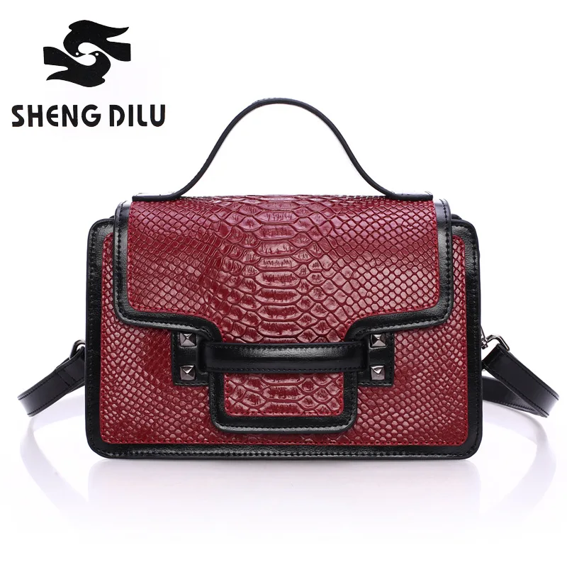 

Shengdilu brand Vintage new women handbag with Flap,high quality Genuine leather tote bag female Mini shoulder messenger bags