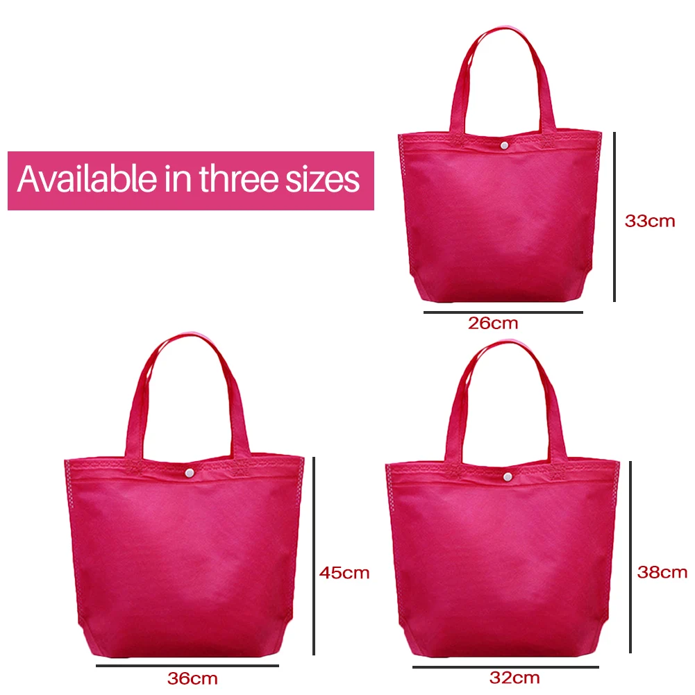 

2019 Women Men Fashion Colorful Travel Handbag New Customizable Wholesale Foldable Button Shopping Bag Reusable Tote Pouch