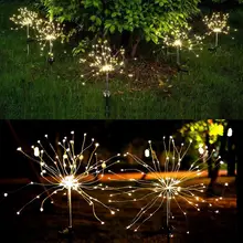 2 шт./компл. Солнечный газон лампа управления светом Фейерверк Форма Открытый свет для сада парка украшения двора