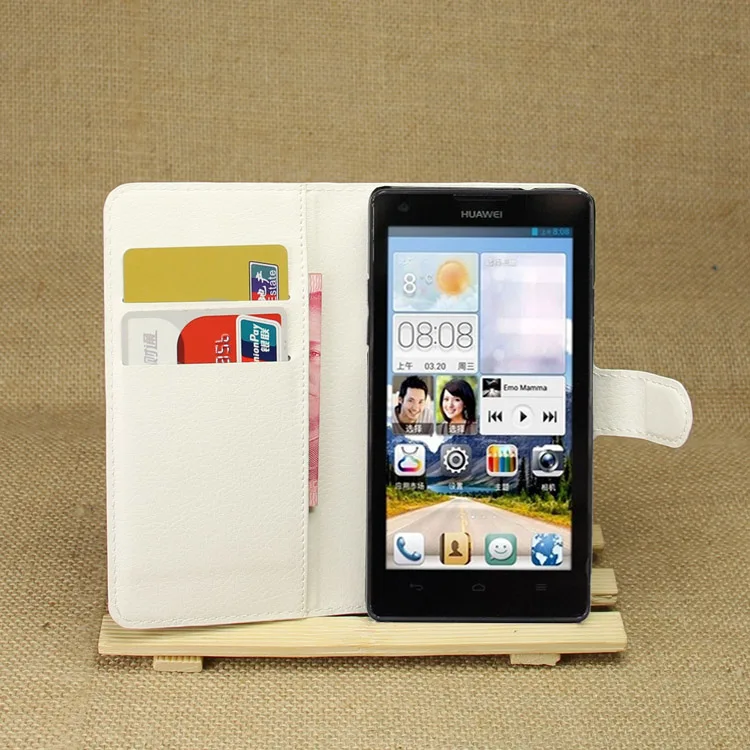 

Original PU Leather Wallet Case for Huawei G700 Phone Bag Cover with Stand Function and Visa Card Slot