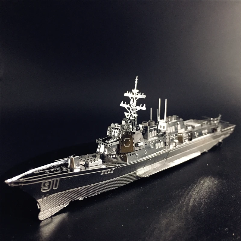 MMZ модель nanyuan 3D металлическая головоломка класса Burke Разрушитель Тип 056 Corvette Warship