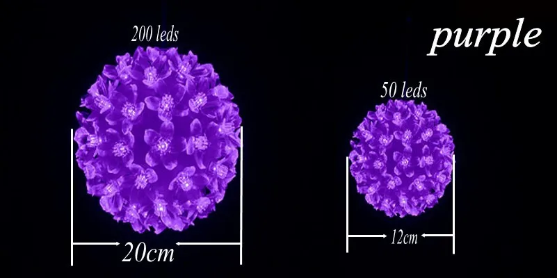 Большой светодиодный шар с цветком вишни, светодиодный гирлянда для рождественской гирлянды, свадебные, домашние, вечерние, садовые, диаметр 20 см