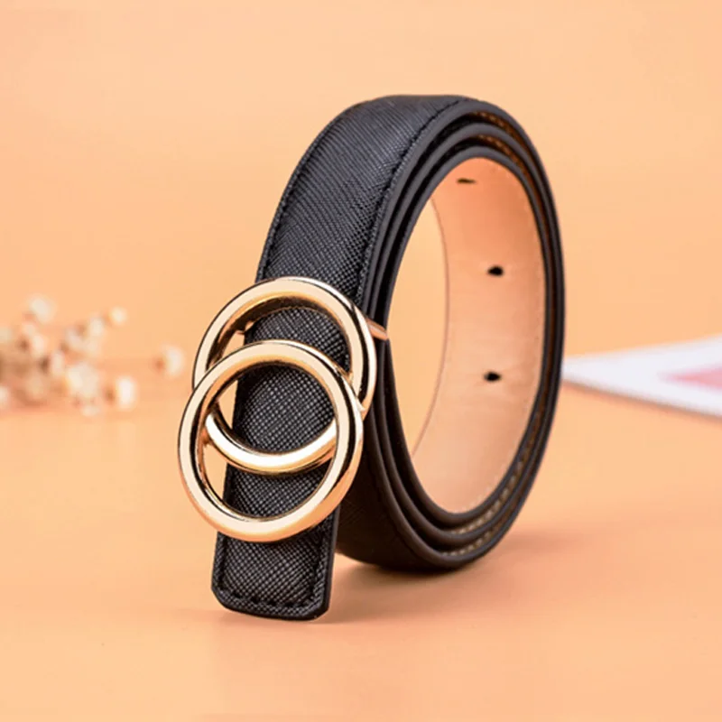 black two circles Высокое качество Детские кожаные ремни для мальчиков и девочек детские повседневные Pu поясной ремень пояс Джинсы Брюки Регулируемый Z31 - Цвет: black two circles