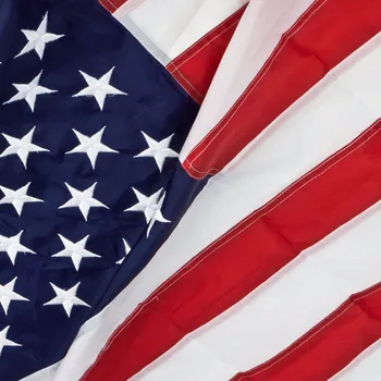 

US. USA.American Embroidered Flag 2'x3' or 3'x5' or 4'x6' FT Nylon flag Sewn Stripes Stars Grommets - Indoor/Outdoor