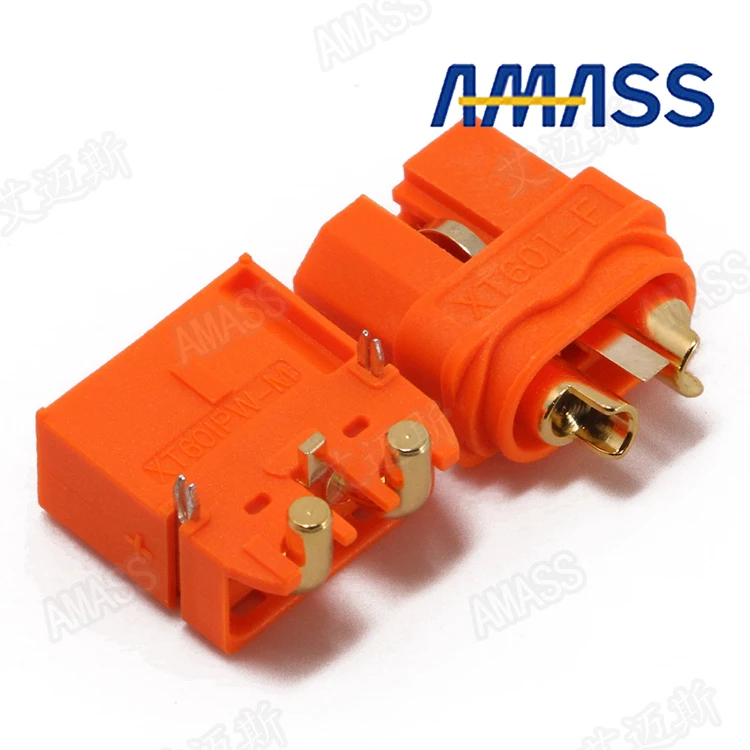 

10 pcs/lot AMASS XT60 2+1 Connector With Signal Pin XT60IPW XT60I Horizontal Rectangular Plate Plug Two Core Version