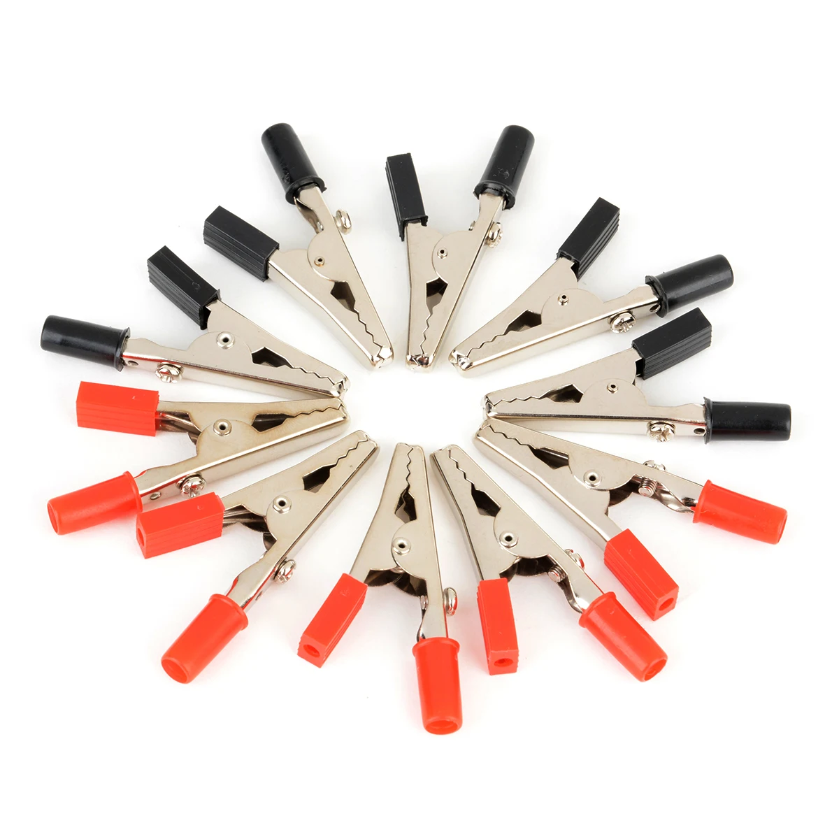 

20pcs Insulated Alligator Clips Plastic Handle Electrical Cable Lead Testing Crocodile Clamps Red And Black