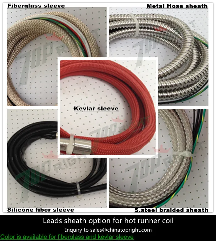 leads sheath option for hot runner coil heater