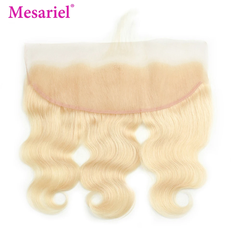 Mesariel Honey Blonde 613 Malaysian Body Wave Remy Human Hair Bundles With Closure Blonde Hair Bundles With Lace Frontal