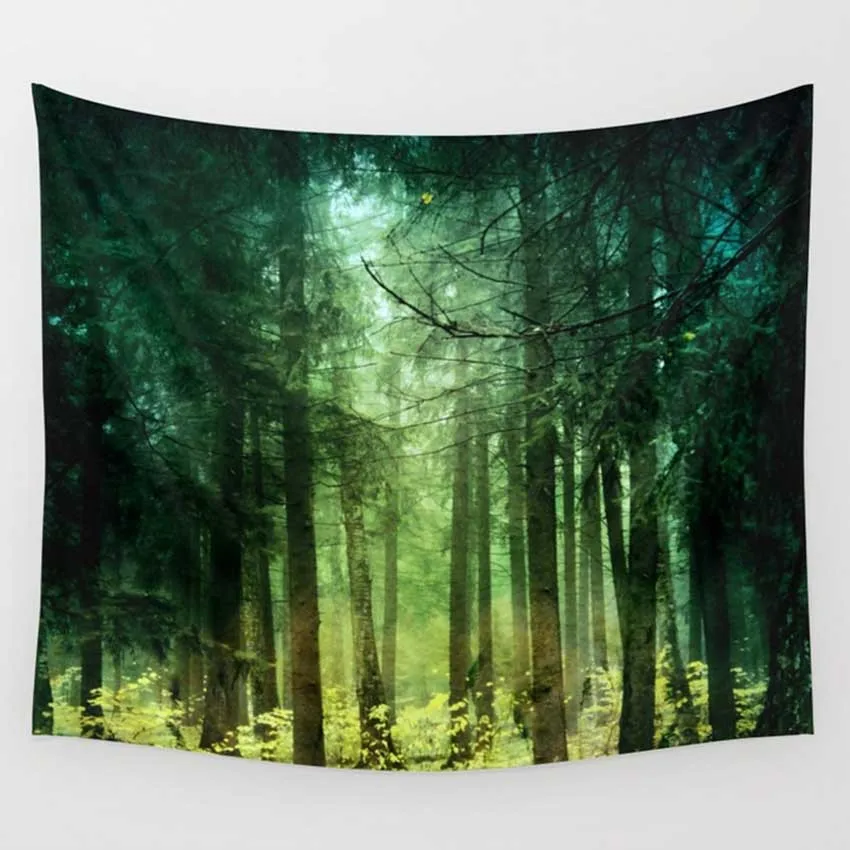 

New Cotton Linen Modern Style Natural Scenery Printed Boho Decoracion Mandala Tapestry For Home Sofa Decor Washing Machine Cover