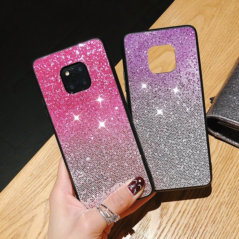 Блестящий градиентный чехол для huawei Mate 10 20 Pro Lite Honor 9 9i 7 X 8X 8C Plus P20 Nova 2 S 3i мягкий |